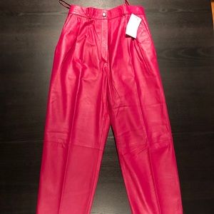 Preston and York Fuchsia / Hot Pink Leather Pants